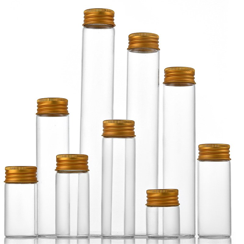 30mm glass laboratory test bottle Wishing drift bottle with gold cap