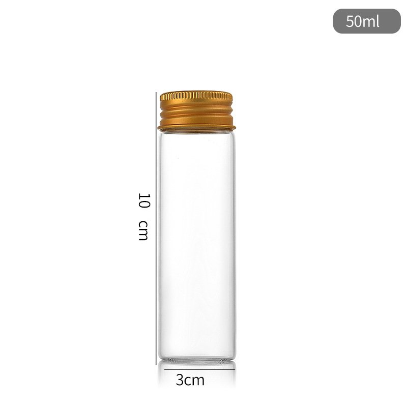 30mm glass laboratory test bottle Wishing drift bottle with gold cap