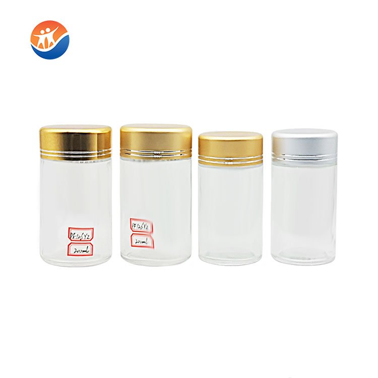 Manufactory Direct 60ml 100ml 120ml 150ml 500ml Wide Mouth Glass Bottle Pill Tablet Container Bottle with Plastic Aluminum Cap