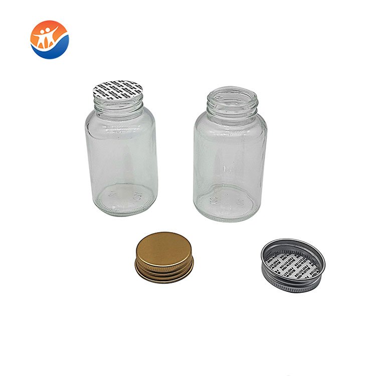 Manufactory Direct 60ml 100ml 120ml 150ml 500ml Wide Mouth Glass Bottle Pill Tablet Container Bottle with Plastic Aluminum Cap