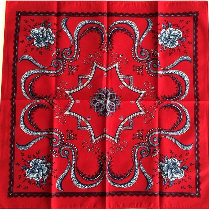 big cotton printed handkerchief Europe traditional floral red bandana the Netherlands