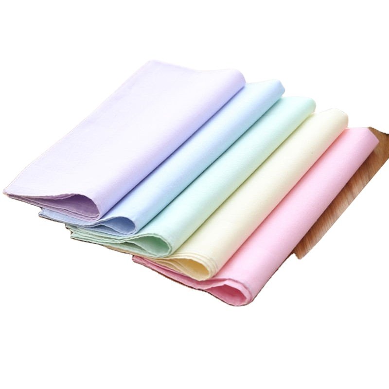 40*40cm Solid Pure Color Handkerchief Cotton Women Plain Pocket Squares Hankies Gift For Girl Neck Hair Scarf Towel 1PC