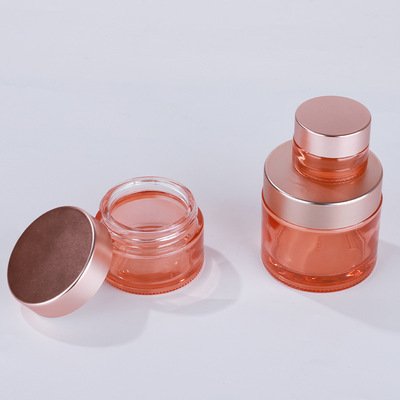 FTS Luxury Cosmetic Containers Glass Cream Jar Empty Skin Care Serum Cream Cosmetics Jars