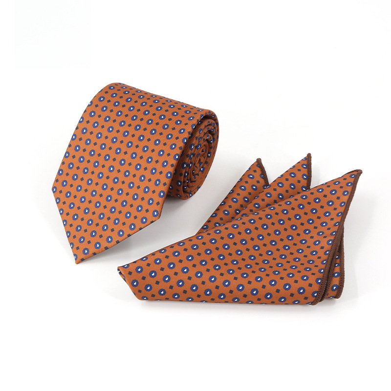 Fashion Men's Polyester Printed Neck Tie In Good Quality Handkerchief Square Pocket Set