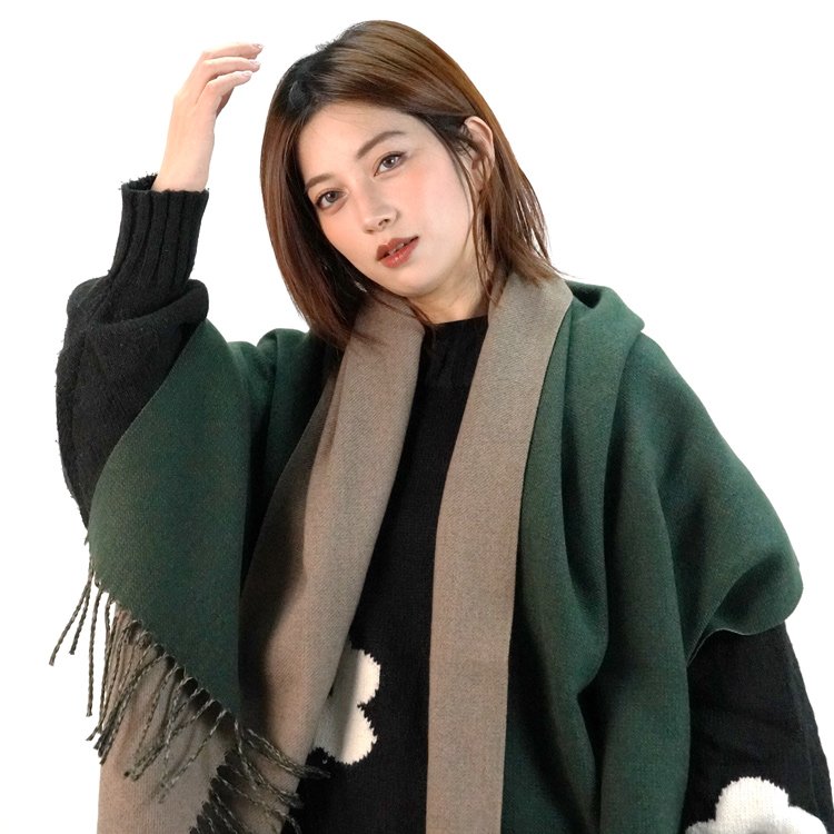 Designer fashion double sided classic soft cashmere scarf Long tassels pashmina shawls warm poncho kashmiri neck warmerfor women