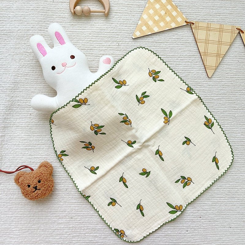 Cartoon baby sweat-absorbent towel children's cotton kindergarten boys and girls embroidery pad back baby items sweat towel