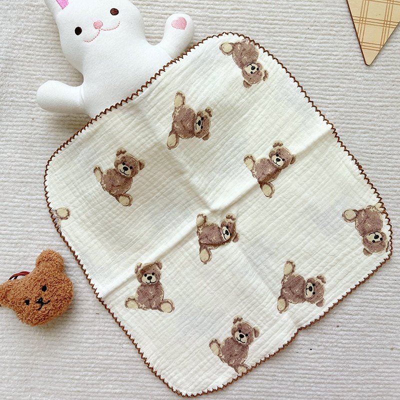 Cartoon baby sweat-absorbent towel children's cotton kindergarten boys and girls embroidery pad back baby items sweat towel