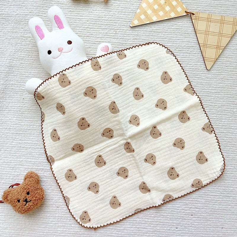 Cartoon baby sweat-absorbent towel children's cotton kindergarten boys and girls embroidery pad back baby items sweat towel