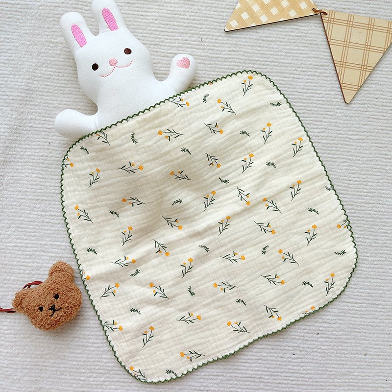 Cartoon baby sweat-absorbent towel children's cotton kindergarten boys and girls embroidery pad back baby items sweat towel