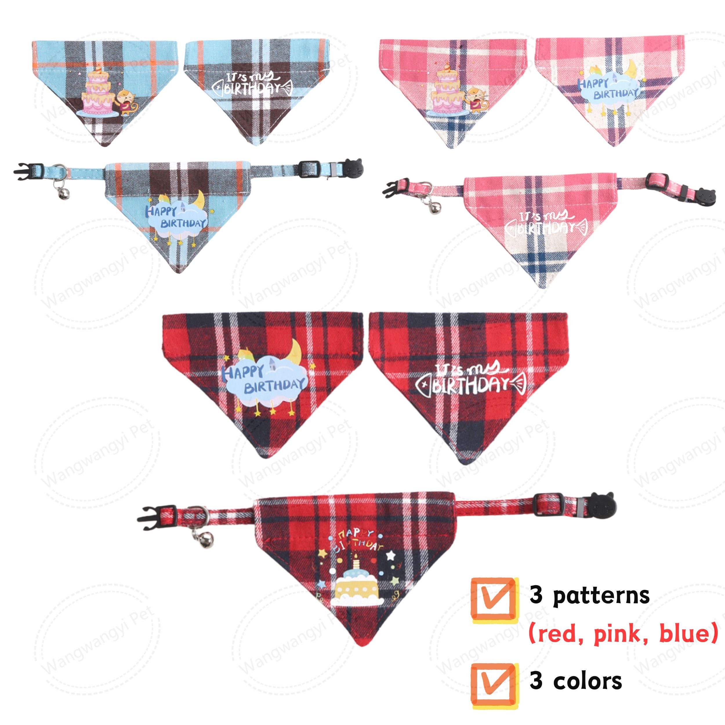 100% Cotton Dog Birthday Bandana Party Series Thick Fabric Pet Kerchief for Puppy