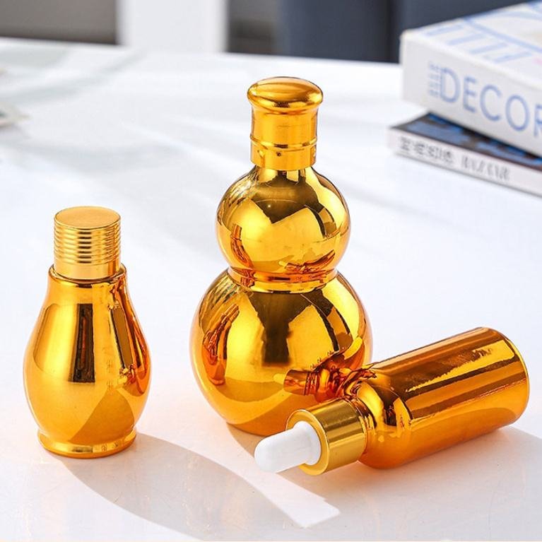 UV Gold Glass Roll -on Bottle Glass Roller Ball Cosmetic Perfume Essential Oil Sample Bottles