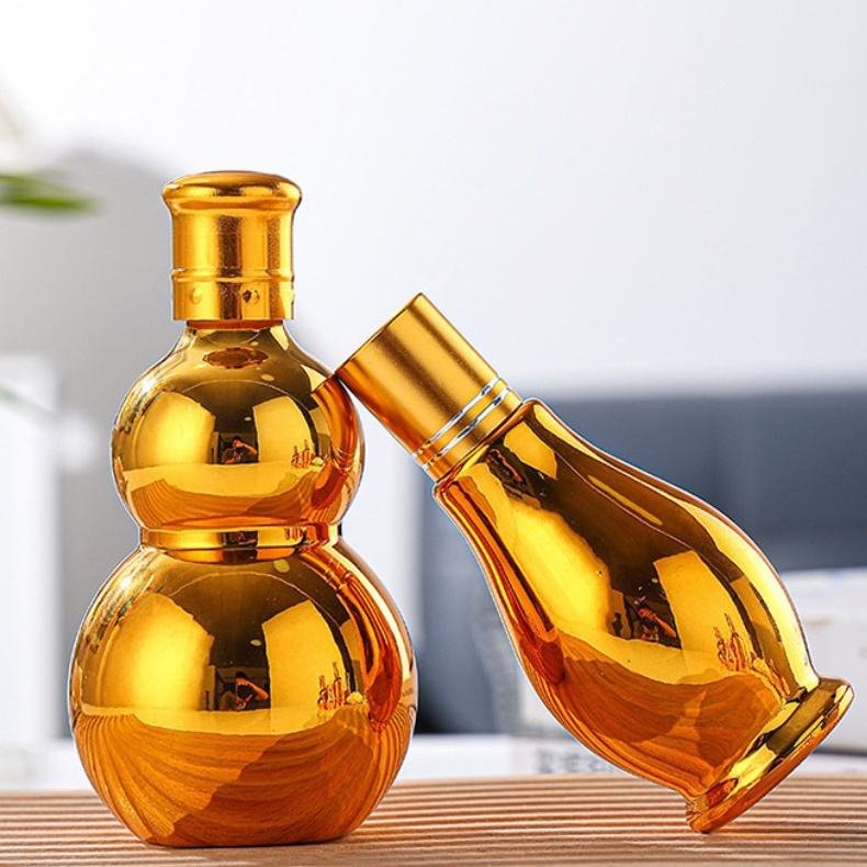 UV Gold Glass Roll -on Bottle Glass Roller Ball Cosmetic Perfume Essential Oil Sample Bottles