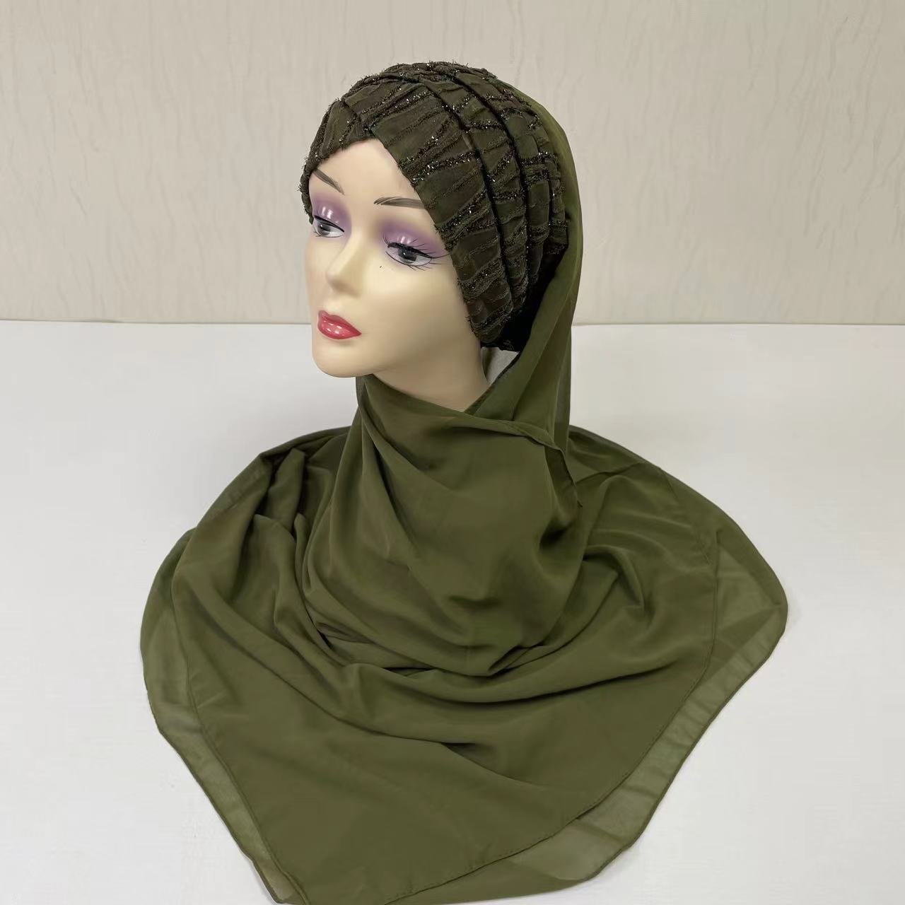 MS-2155 2024 new arrival instant veil Hijab Dubai African Headscarf Prayer Shawls Chiffon Scarfs Ramadan Party Outfits