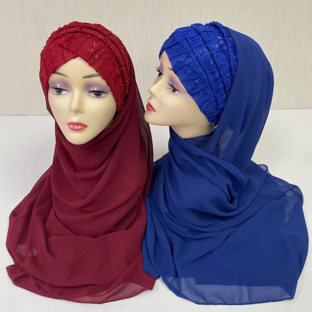 MS-2155 2024 new arrival instant veil Hijab Dubai African Headscarf Prayer Shawls Chiffon Scarfs Ramadan Party Outfits