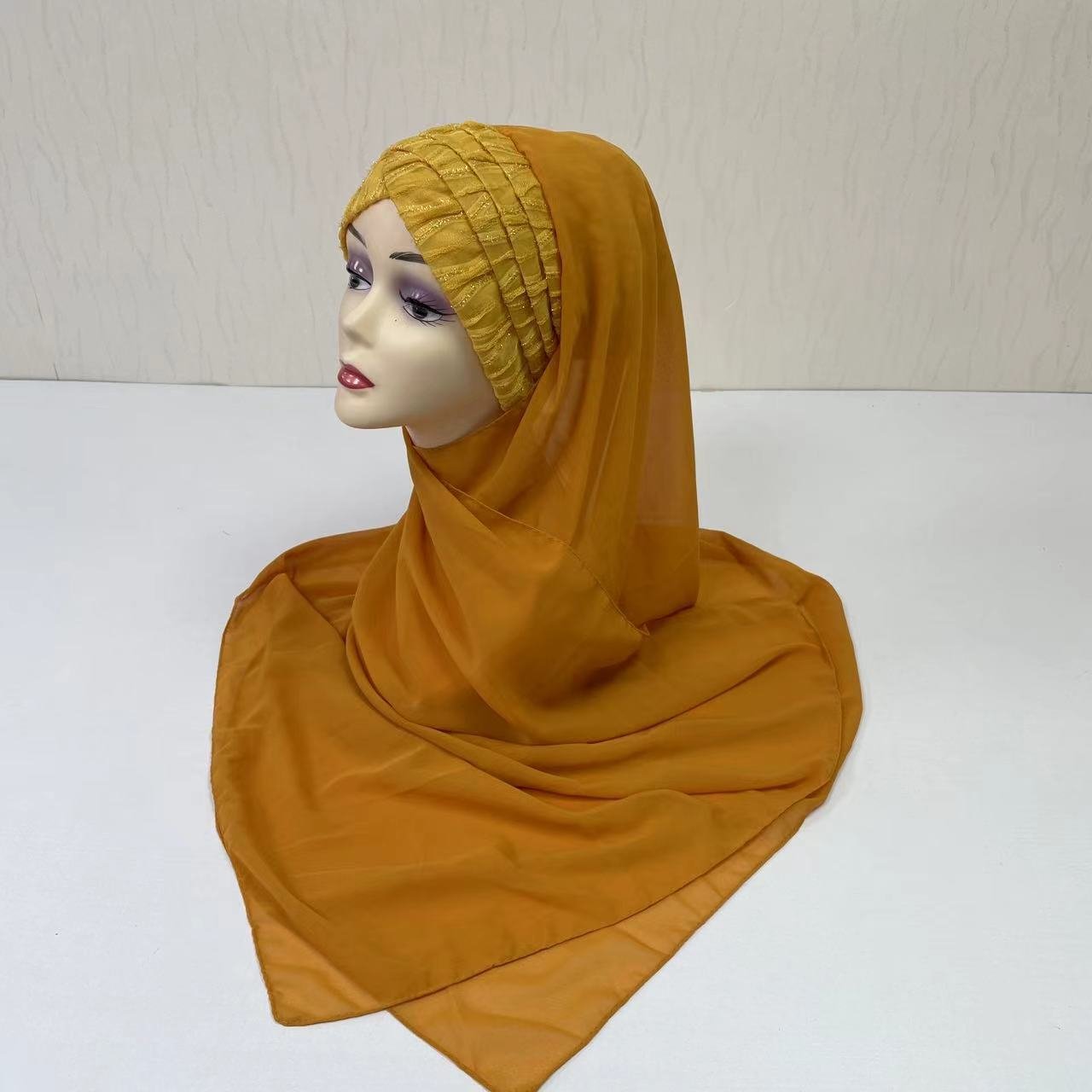 MS-2155 2024 new arrival instant veil Hijab Dubai African Headscarf Prayer Shawls Chiffon Scarfs Ramadan Party Outfits