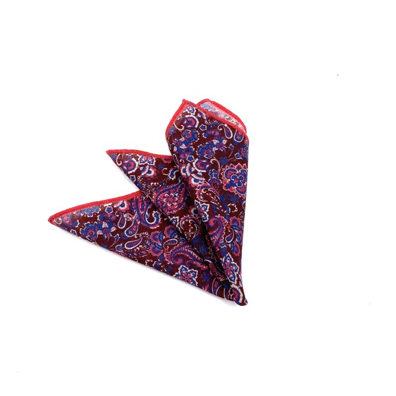 Men Grid Printing 100% Wool Handkerchief Hanky Handkerchief