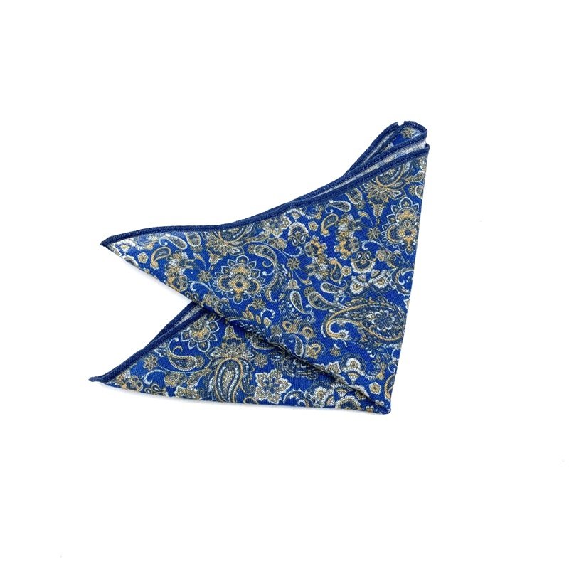 Men Grid Printing 100% Wool Handkerchief Hanky Handkerchief