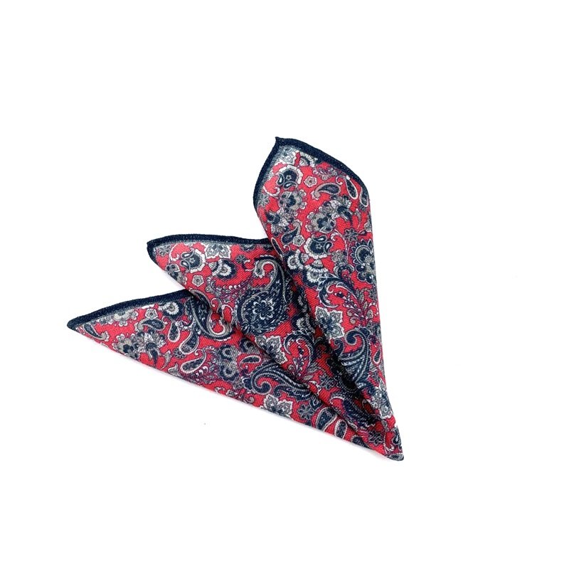 Men Grid Printing 100% Wool Handkerchief Hanky Handkerchief