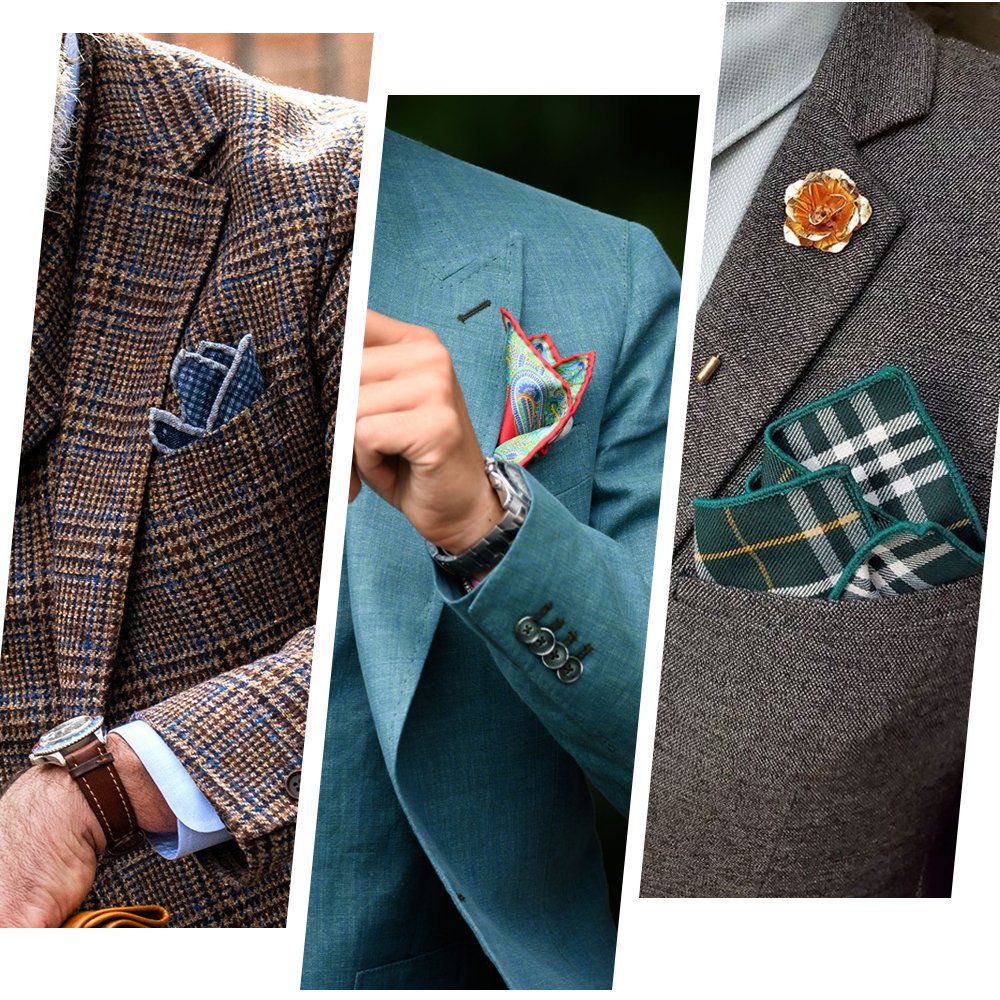 Wholesale Custom Made High Quality Pure Silk Mens Floral Pocket Squares Print Personalized Handkerchief