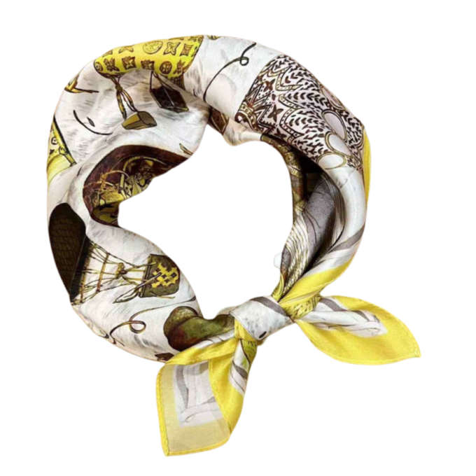 Luxury Brand Desgin High Quality Silk Square Scarf Ladie's Neck Handkerchief Soft Female Foulard Hot Air Balloon Printed Scarves