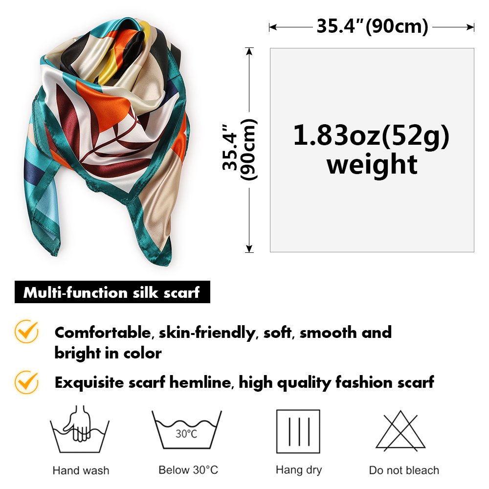 Digital Women Big Custom Silk Printing Square Scarves Satin Scarfs Plain Dyed Summer
