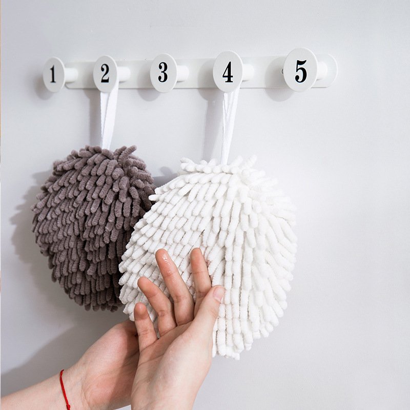Japanese Chenille hand ball thickened and soft quick drying absorbent hanging kitchen bathroom hand towel
