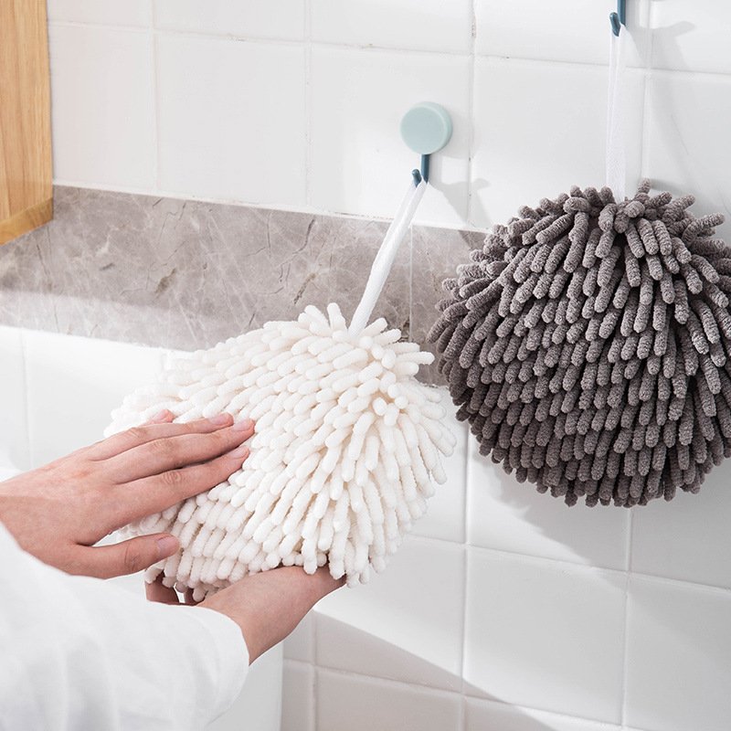 Japanese Chenille hand ball thickened and soft quick drying absorbent hanging kitchen bathroom hand towel