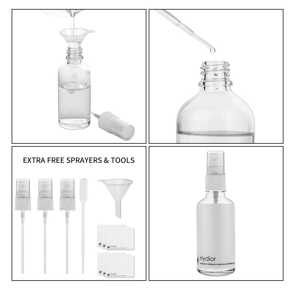 2oz Clear Glass Spray Bottles for Essential Oils Small Spray Bottle with Plastic Sprayer