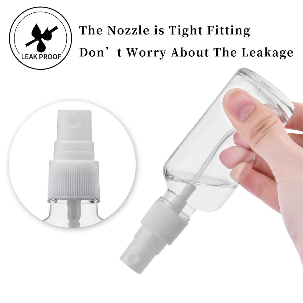 2oz Clear Glass Spray Bottles for Essential Oils Small Spray Bottle with Plastic Sprayer