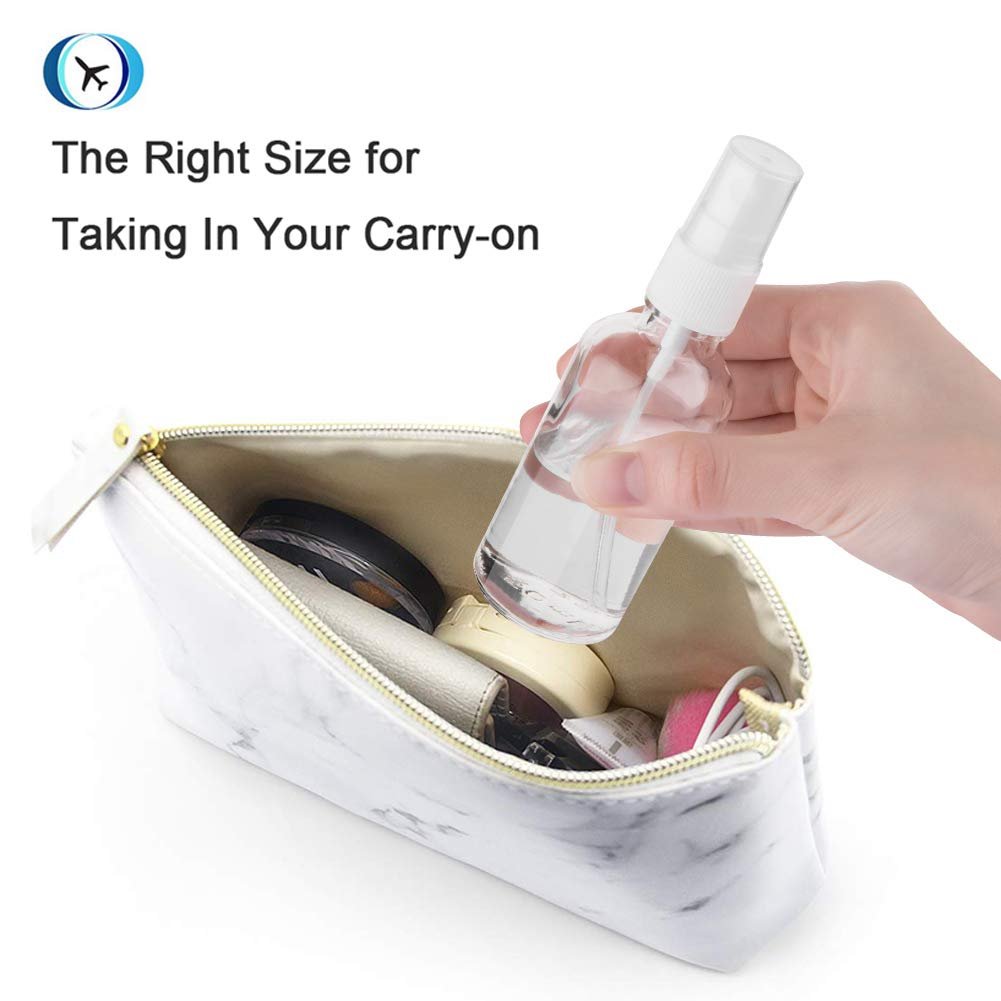 2oz Clear Glass Spray Bottles for Essential Oils Small Spray Bottle with Plastic Sprayer