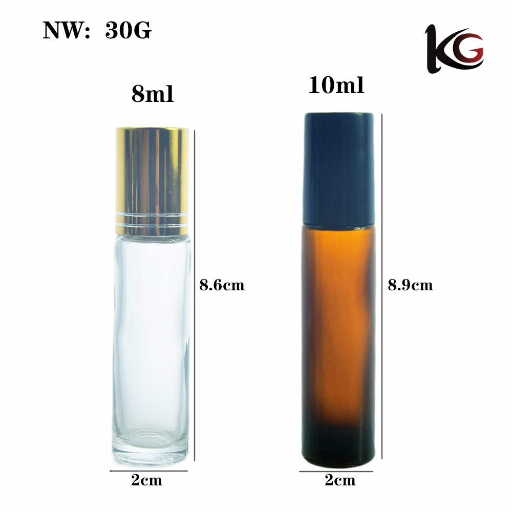8ml empty round mini refillable perfume oil roll on glass bottle with roller ball 3ml 5ml 8ml 10ml 15ml 20ml