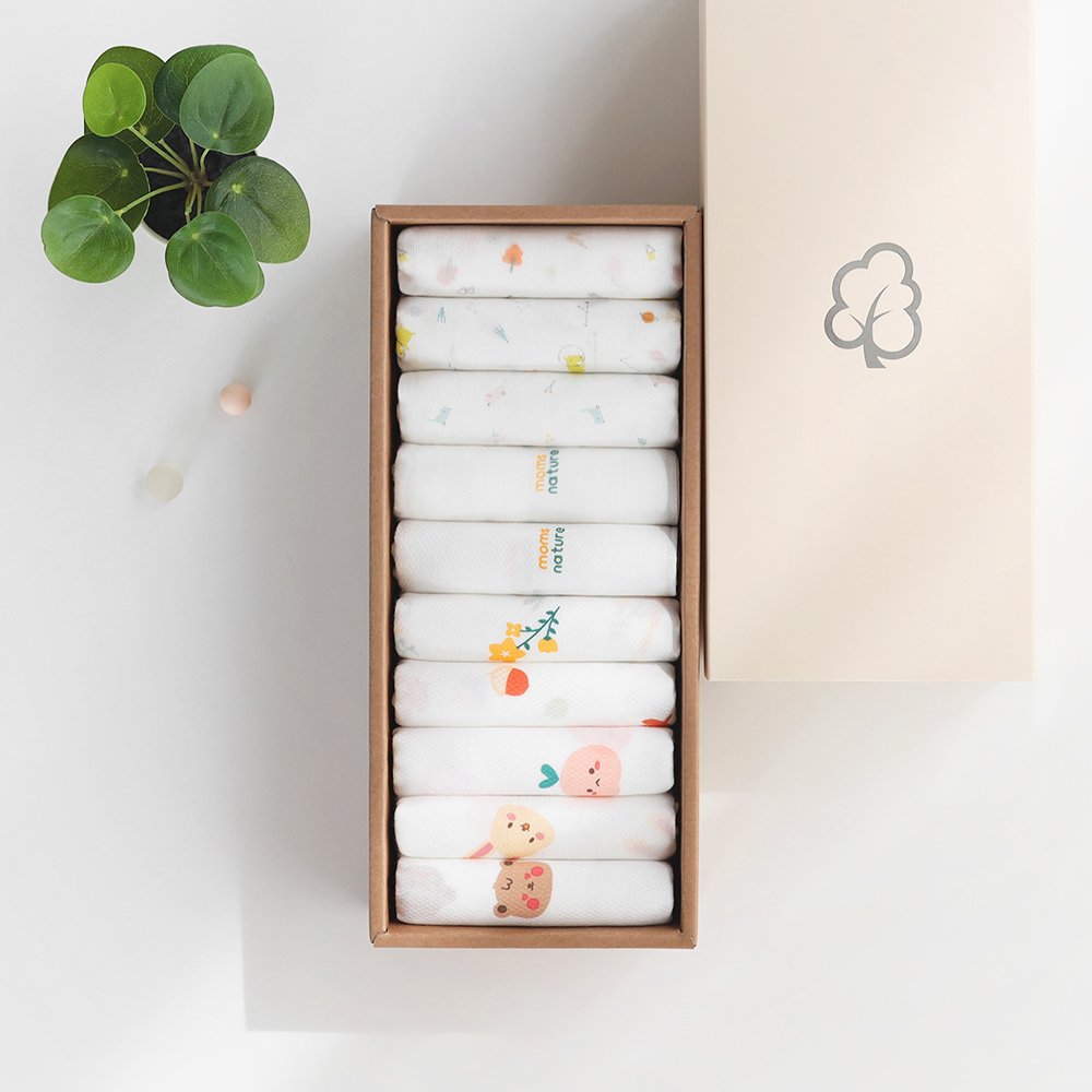 [Smart Idea] Baby Products MOM'S NATURE BambooBreeze Essentials: 50-Piece Bamboo Hand Towel Set Pure Cotton