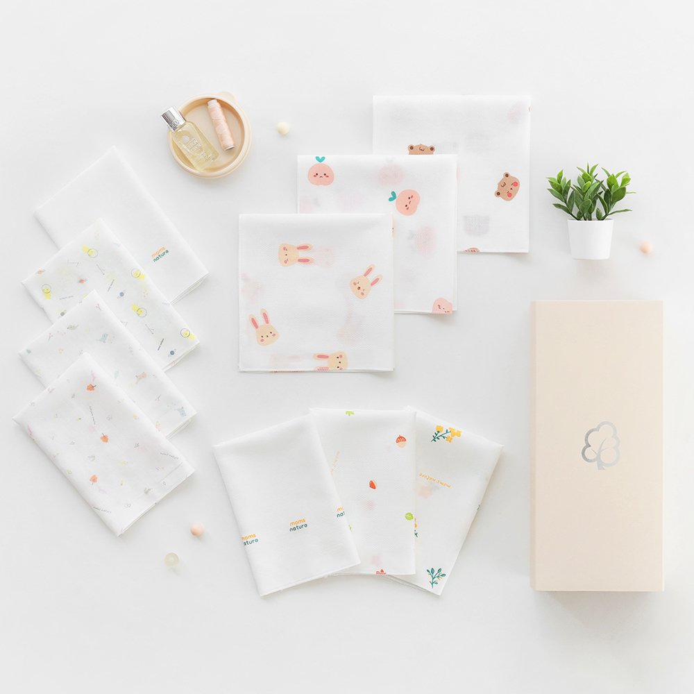[Smart Idea] Baby Products MOM'S NATURE BambooBreeze Essentials: 50-Piece Bamboo Hand Towel Set Pure Cotton
