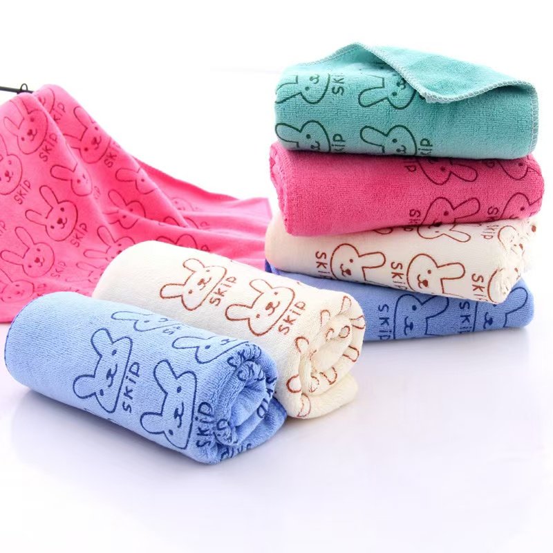 Ultra fine fiber absorbent small square towel cartoon printed children's towel kindergarten hand towel handkerchief