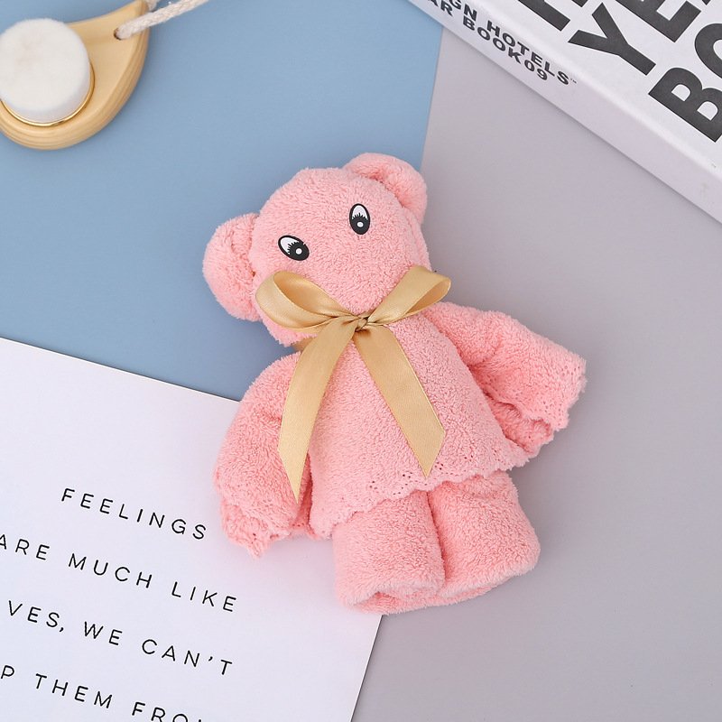 Smile Bear Baby Handkerchief Square Baby Face Hand Bathing Towel Muslin Cotton Infant Face Towel Cloth