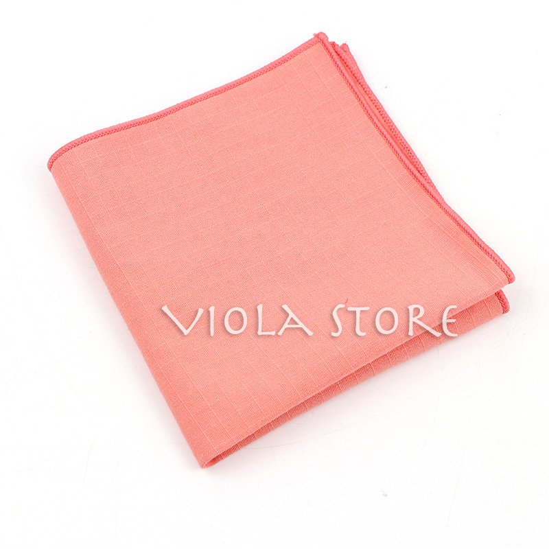 New Color Green Pink Orange Double-Sided Plaid Solid Cotton Hankie Handkerchief Men Pocket Square Wedding Gift Party Accessory