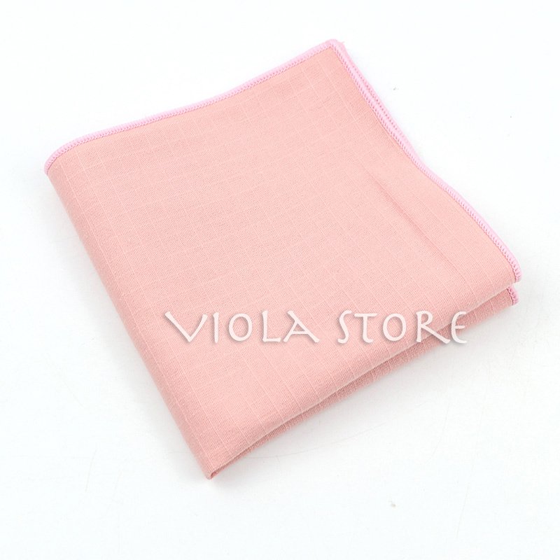 New Color Green Pink Orange Double-Sided Plaid Solid Cotton Hankie Handkerchief Men Pocket Square Wedding Gift Party Accessory