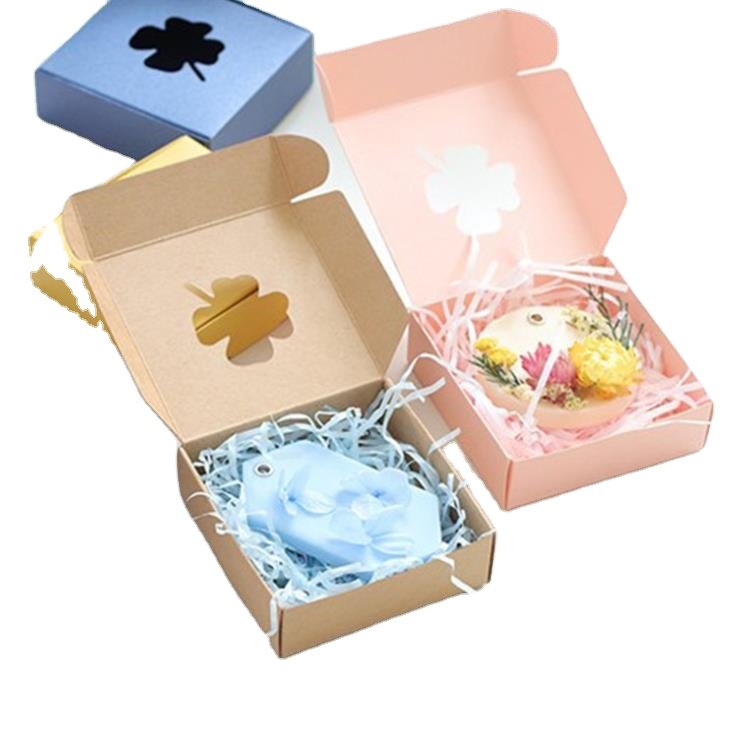 Eco- friendly Custom soap box packaging corrugated cardboard box with window for gift