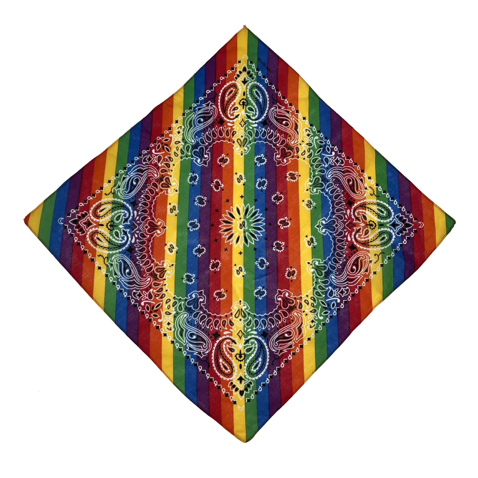 Custom Sublimation Rainbow Handkerchief Headwear Cotton Gay Pride LGBT Party Decorative Bandanas
