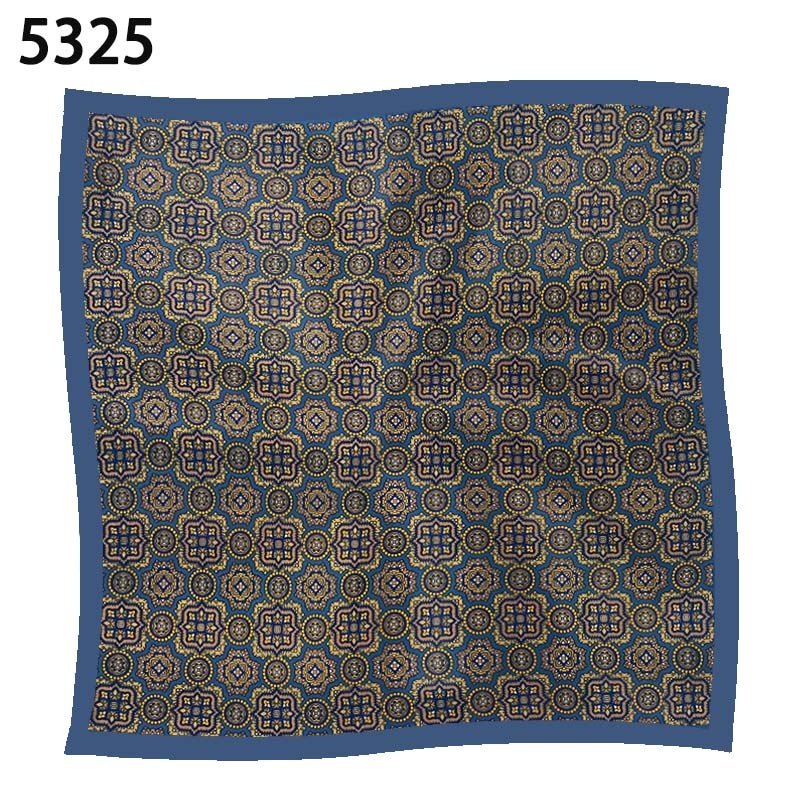 Top selling 33*33cm digit printing square scarf handkerchiefs manufacturers folded pocket squares men