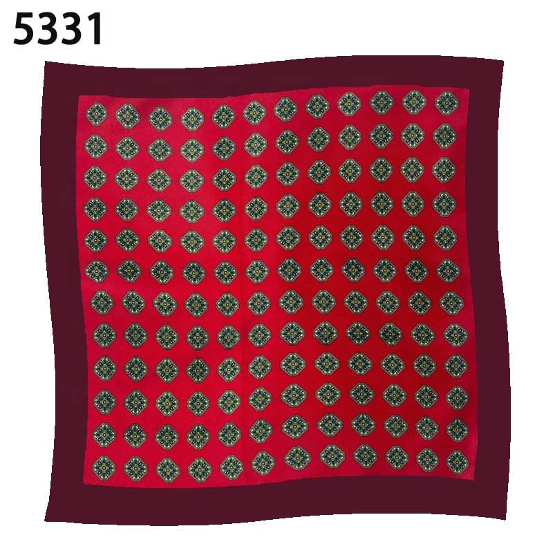 Top selling 33*33cm digit printing square scarf handkerchiefs manufacturers folded pocket squares men