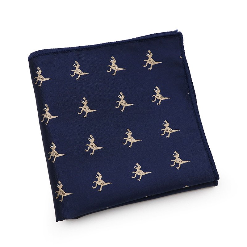 Cute Cartoon Animals Hankies Dinosaurs Beetle Dogs Car 26cm Polyester Pocket Square Tuxedo Men Suit Handkerchief Gift Accessory
