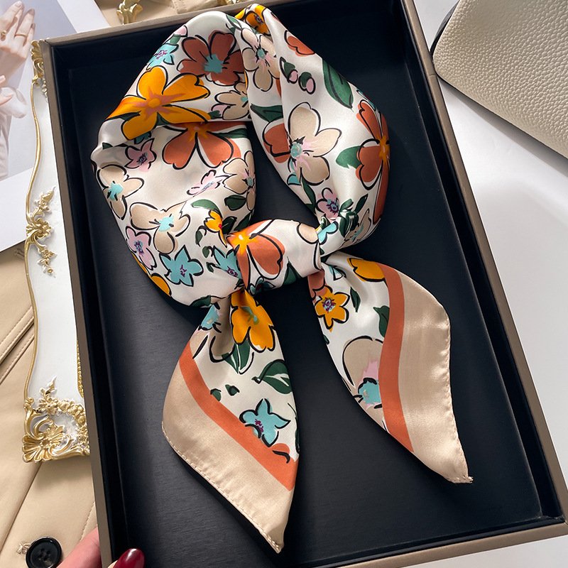 Square Silk Scarf 70*70cm Headband Hair Bands Hair Hoop Accessories For Women Girl Lady Head Neck Silk Scarf Handkerchief
