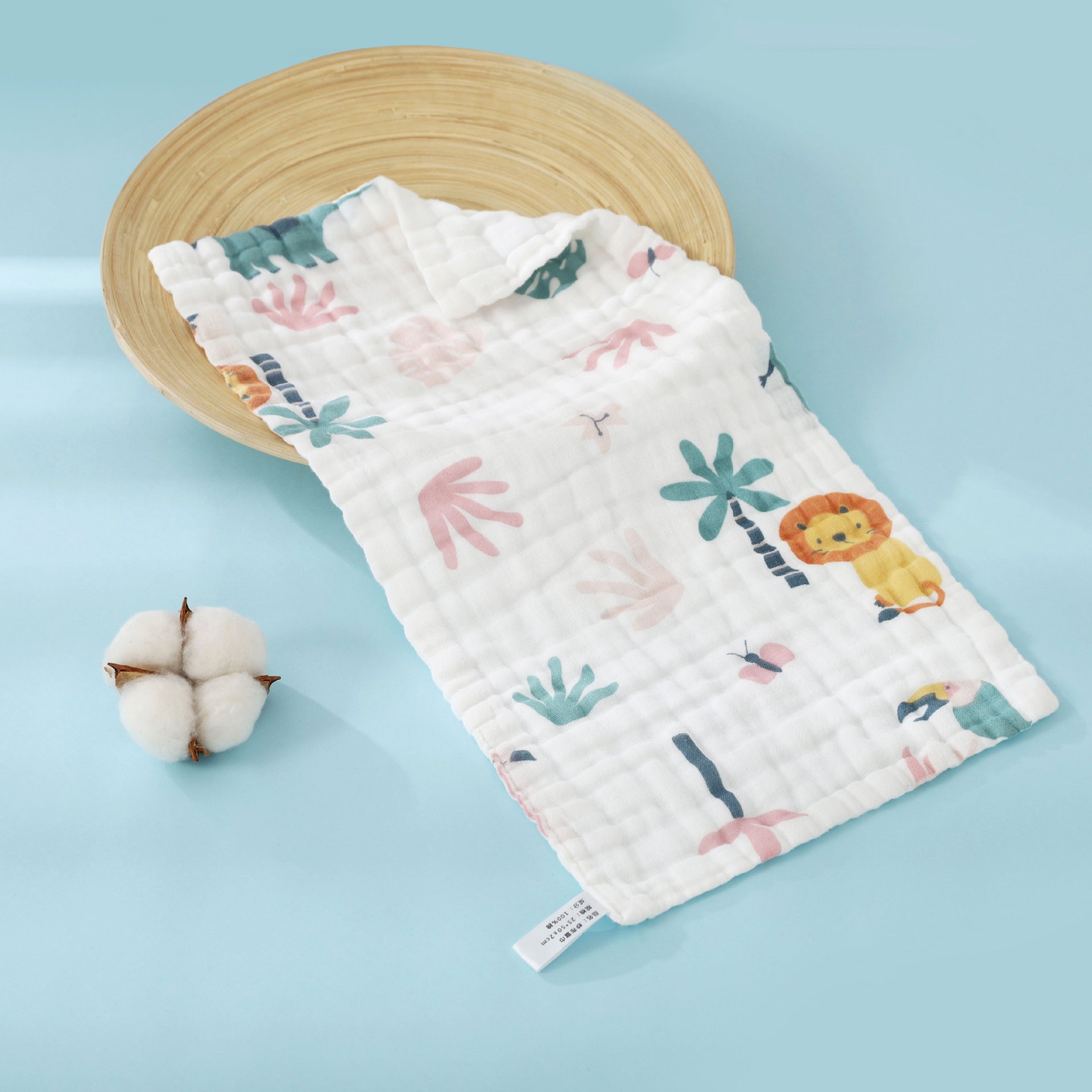 6 layers seersucker baby towel muslin 100%cotton newborn handkerchief washable soft cotton baby face towel
