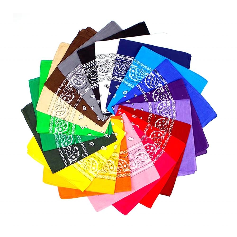 Custom pattern Bandanna Wholesale Square Handkerchief Cotton Soft Paisley Hip Hop Bandanna