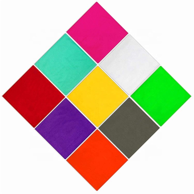 EVENTS Factory Cheap Solid Colors Cotton Bandana Plain Bandana Handkerchiefs Multifunction Headbands