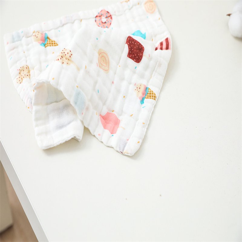 Soft Newborn Baby Gauze Infant Saliva Towel Cartoon Cotton Handkerchief Small Square Towel Washcloth For Baby