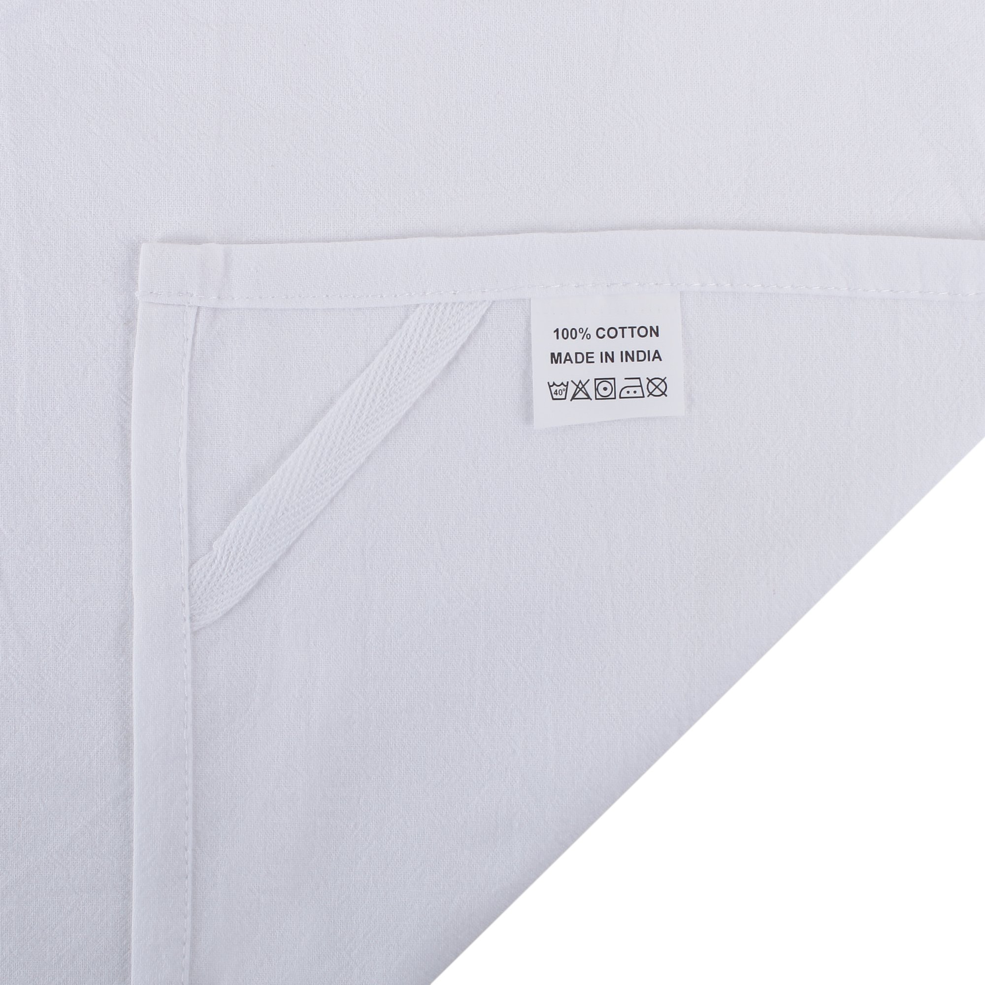Set of 12 White 100% Cotton Flour Sack Towels Embroidered and Woven Luxury Kitchen Towels for Table Airplane Restaurant Use