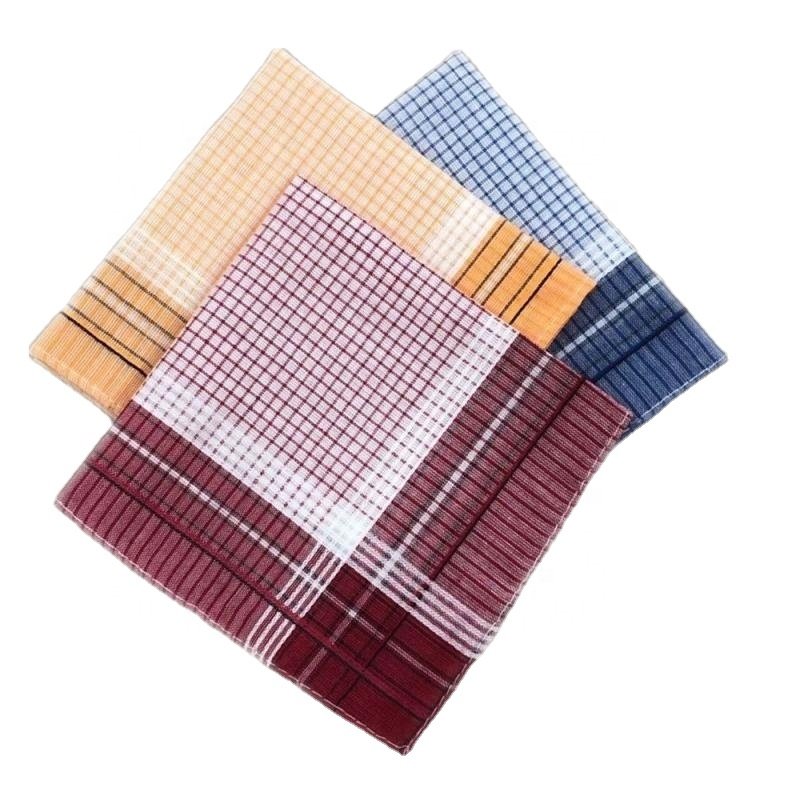 Polyester Cotton Plaid Light Color Ladies Handkerchief Square Scarf Female Retro Handkerchief Towels 29*29cm Home Textile