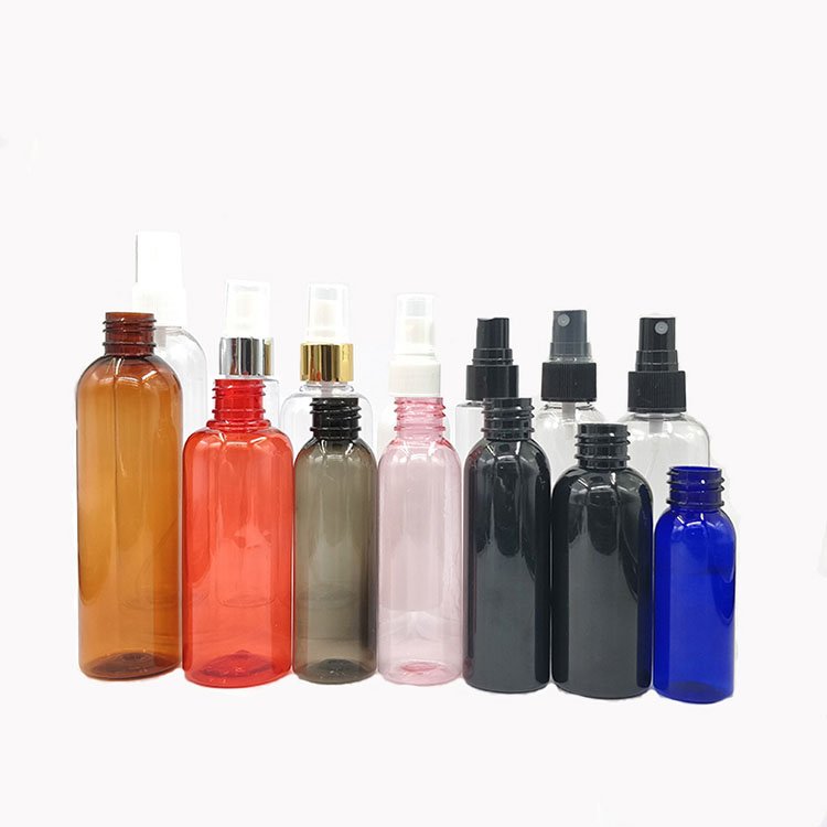 2oz 60ml SOlid Black Bottle With Black Spray Empty Fine Mist Plastic Mini Travel Bottle Set Small Refillable Liquid Containers